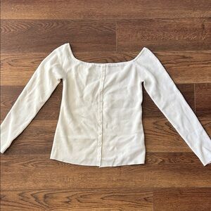 Abercrombie & Fitch Cream Button-Down Women's Top
